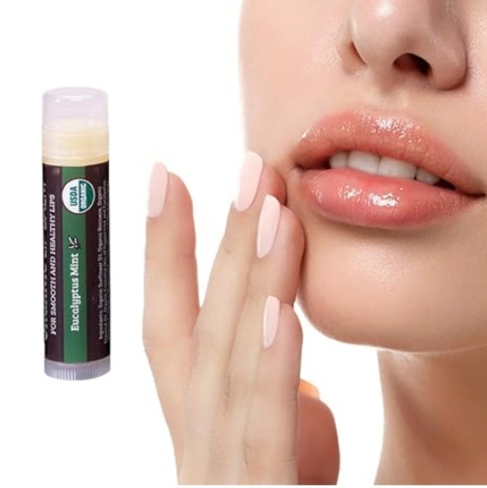 (4 Pack) Organic Best Lip Balm Repair Chapstick For Dry Cracked Lips
